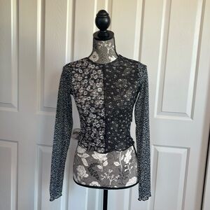Floral Mesh Patterned Top